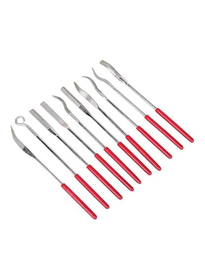 10-Piece Magnetic Repair Tool Kit SIlver/Red