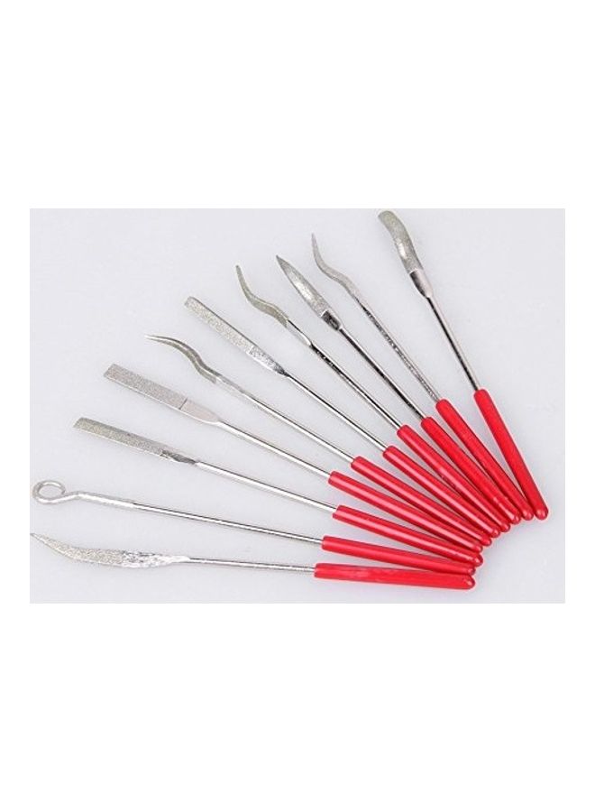 10-Piece Magnetic Repair Tool Kit SIlver/Red