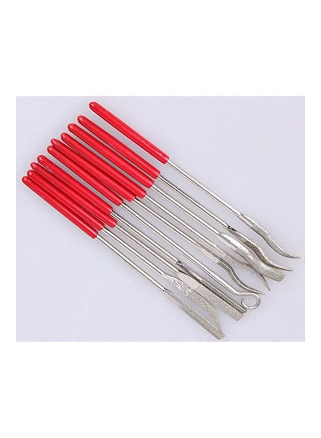 10-Piece Magnetic Repair Tool Kit SIlver/Red