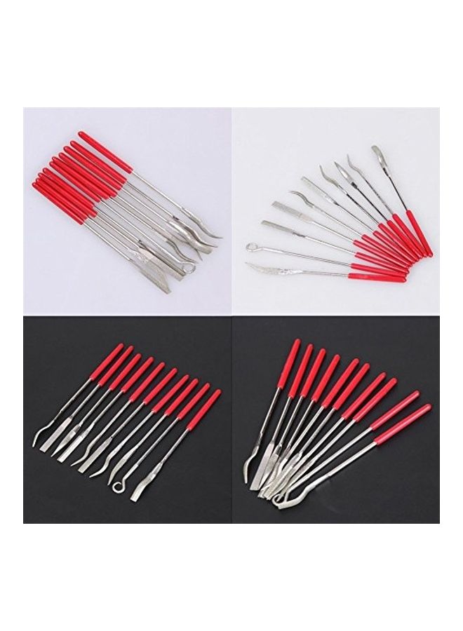 10-Piece Magnetic Repair Tool Kit SIlver/Red