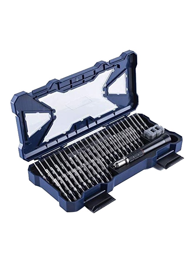 56-Piece Precision Screwdriver Set With Case Silver/Blue