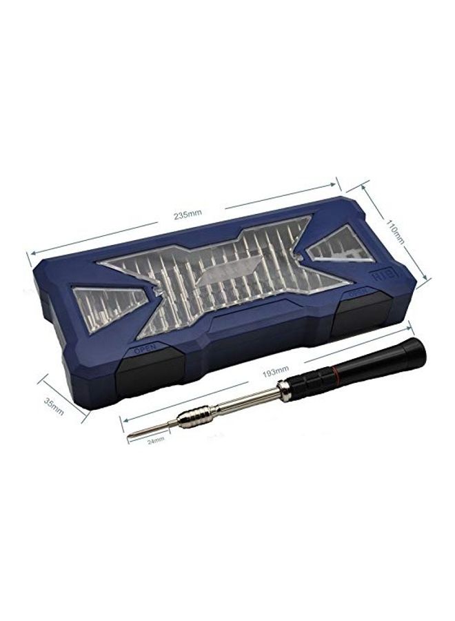 56-Piece Precision Screwdriver Set With Case Silver/Blue