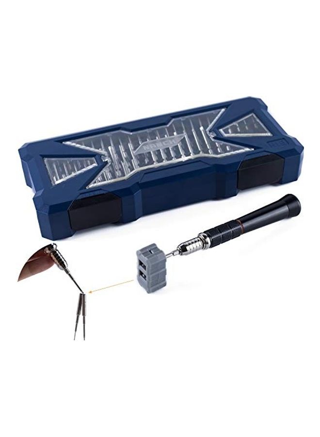 56-Piece Precision Screwdriver Set With Case Silver/Blue