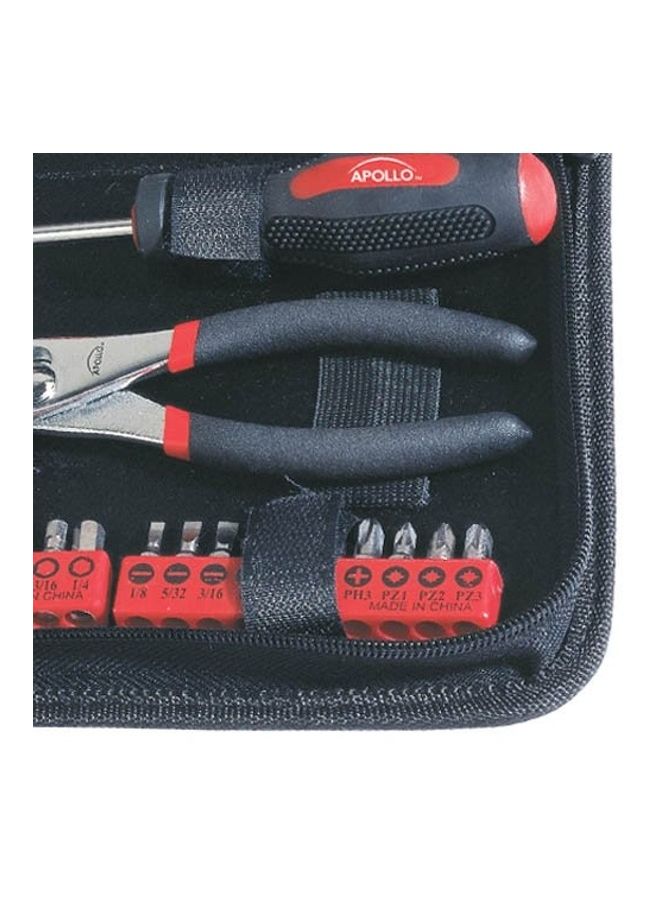 56-Piece Zip Case Tool Kit Black/Silver/Red