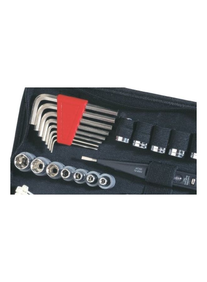 56-Piece Zip Case Tool Kit Black/Silver/Red