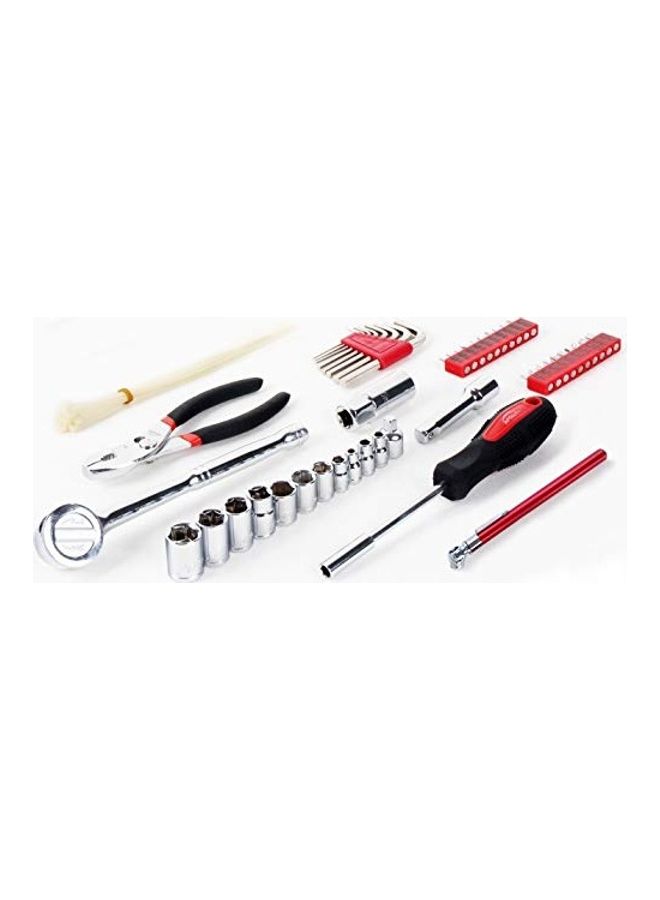 56-Piece Zip Case Tool Kit Black/Silver/Red