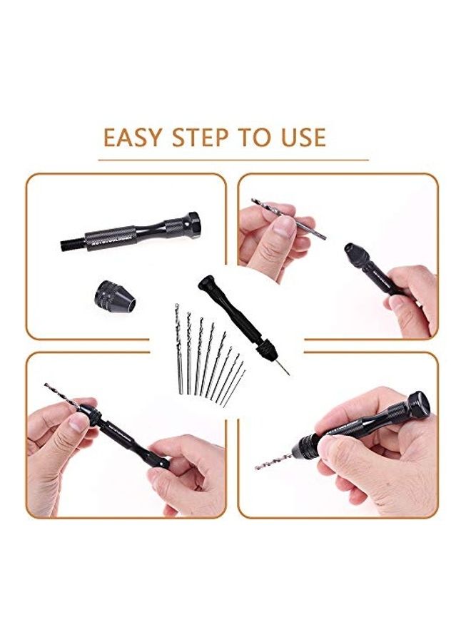 25-Piece Micro Twist Drill Bits Set Silver/Black