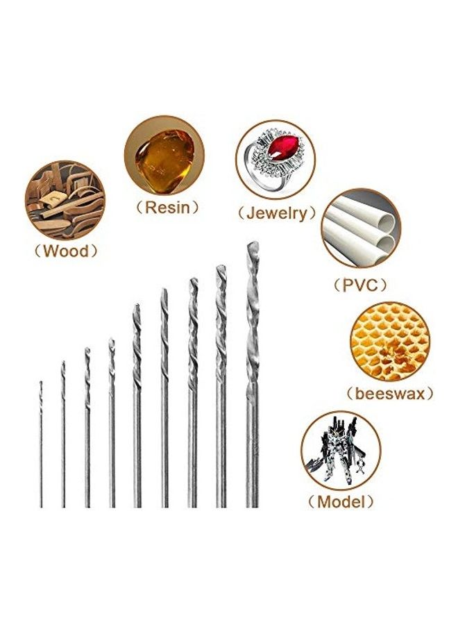 25-Piece Micro Twist Drill Bits Set Silver/Black