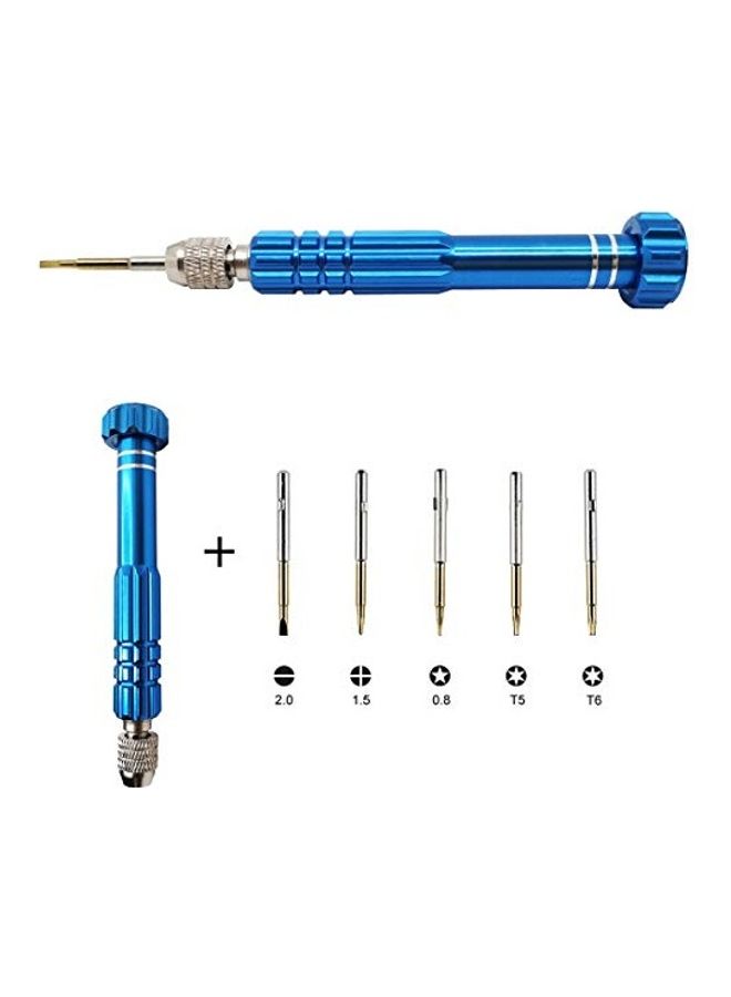 Multifunctional Precision Screw Driver Set Blue/Silver