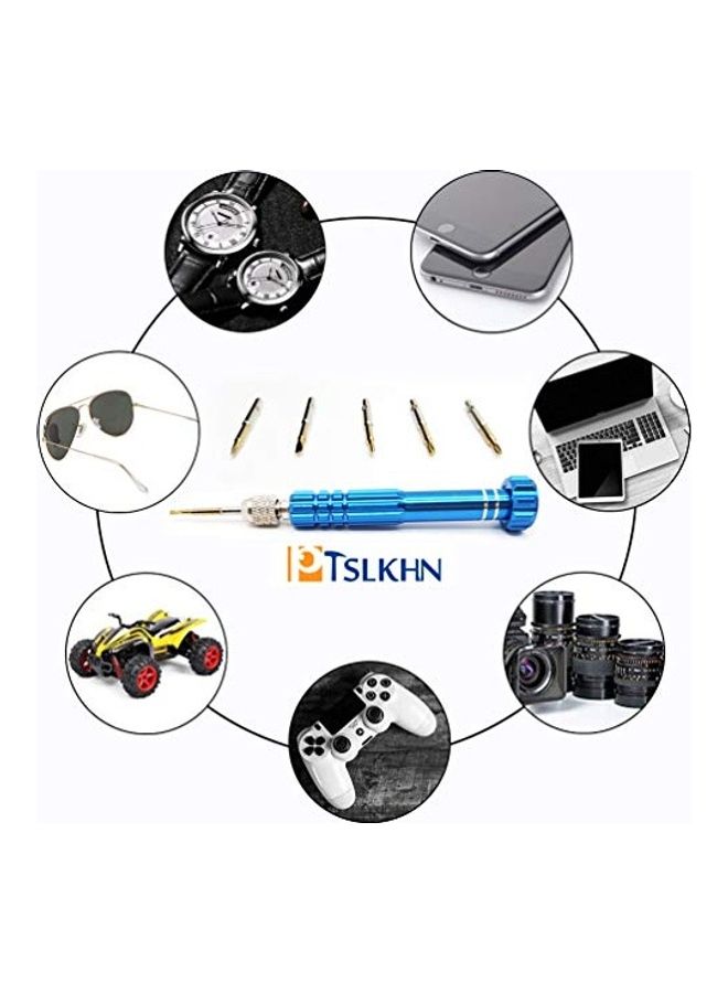 Multifunctional Precision Screw Driver Set Blue/Silver