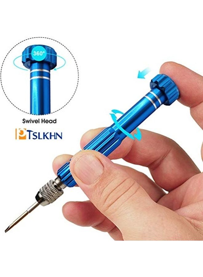 Multifunctional Precision Screw Driver Set Blue/Silver