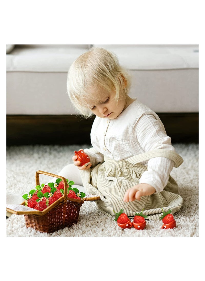 20 Pieces Artificial Strawberries, Fake Strawberries Lifelike Red Realistic Plastic Strawberries Artificial Fruit for Home Kitchen Party Wedding Decoration Arrangements Photography Prop Ornament