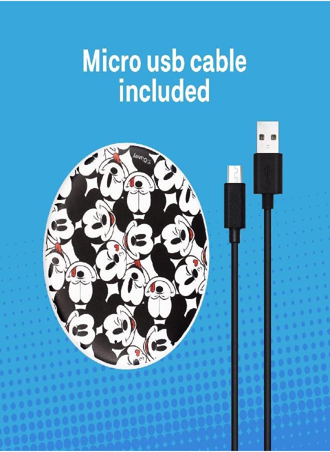 Disney Mickey Mouse Wireless Charging Pad- Wireless Charging Station Universally Compatible with All Qi Enabled Devices- Mickey Mouse Gifts for Adults and Fans of All Ages