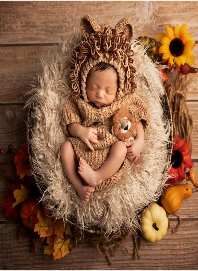 M&G House Newborn Photography Props Lion Costume Baby Photo Shoot Accessories Fits 0-2 Months(Lion Outfit)