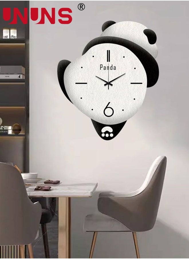 Wall Clocks For Living Room Decor,Modern Wall Clock,Panda Decorative Wall Clock,Large Wall Clock,Battery Operated Big Clock Silent Non Ticking,30x25cm