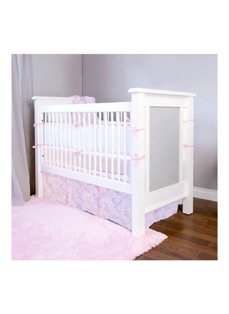 Baby Ben & Noa Percale Crib Skirt, Pink Butterfly