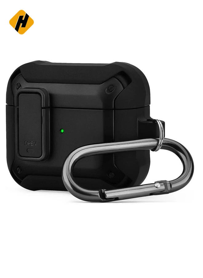 Lock Design Airpdods 3 case,RGBWIND Air Pod 3rd (2021) Cover with Keychain,Hard Protective Skin for Airpod 3 Charging Case,LED Visible