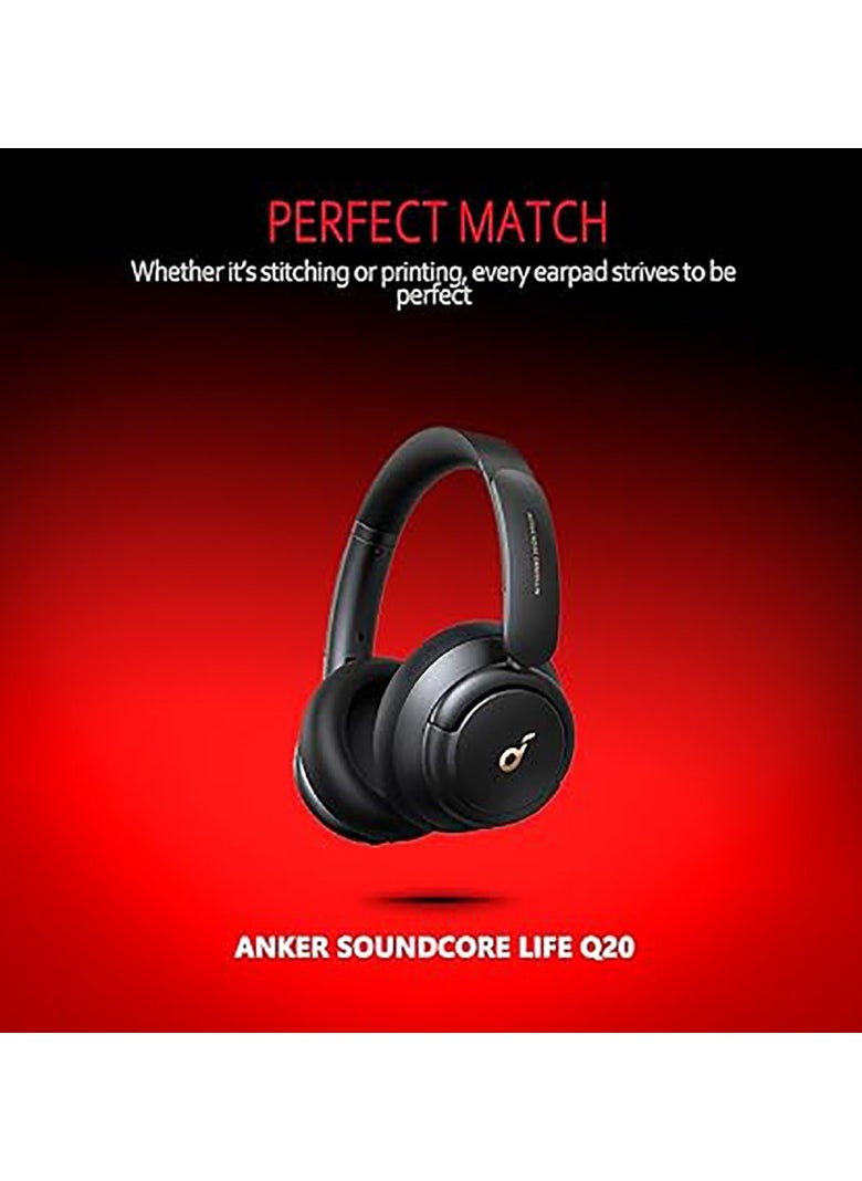 Replacement for Anker Soundcore Life Q20 Headphones, Ear Pads with High-Density Noise Isolation Foam - Black