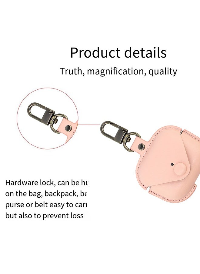 AirPods Pro 2 Case Leather Case Cover with Keychain Compatible with Apple AirPods Pro 2nd Generation 2022 Pink