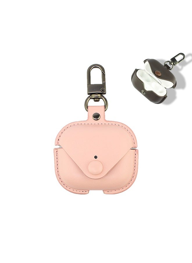 AirPods Pro 2 Case Leather Case Cover with Keychain Compatible with Apple AirPods Pro 2nd Generation 2022 Pink