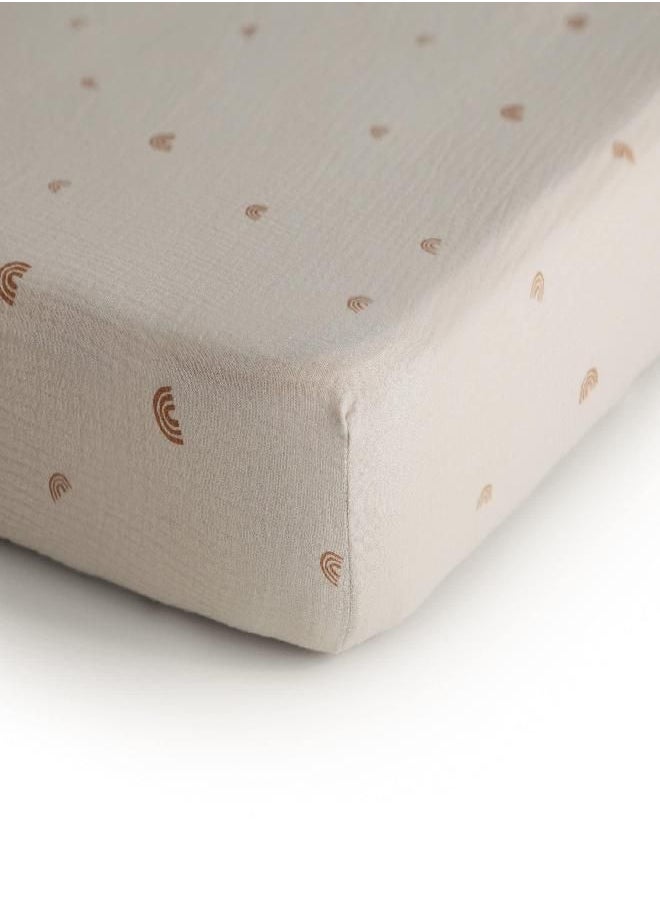 mushie Extra Soft Muslin Fitted Mini Crib Sheet | 24