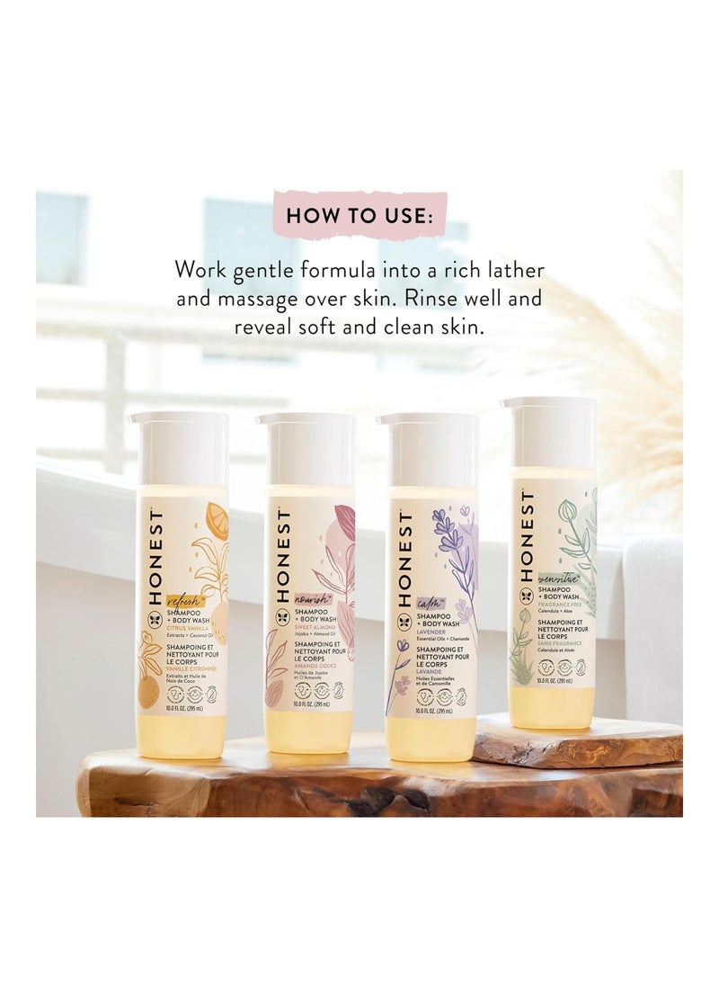 Gently Nourishing Shampoo & Body Wash, Sweet Almond, 10 Fl Oz