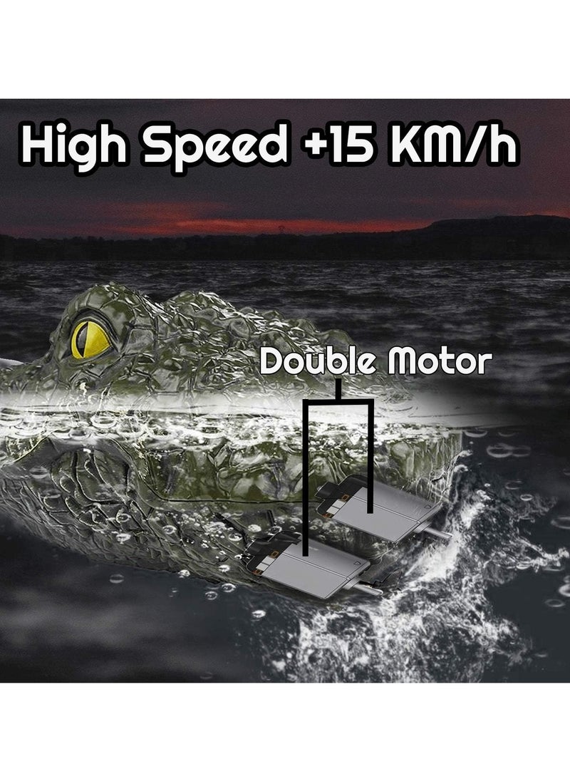 2.4GHz Remote Control Crocodile Head Boat for Pools and Lakes High Simulation Alligator Head RC Boats Prank Toys for Adults and Kids