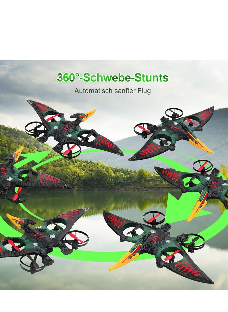 RC Aeroplane 2.4GHz Remote Controlled Aeroplane L0713 Quadcopter Floating Fighter Aircraft RC Aeroplane RTF for Beginners/Children/Adults, USB Charging, Green