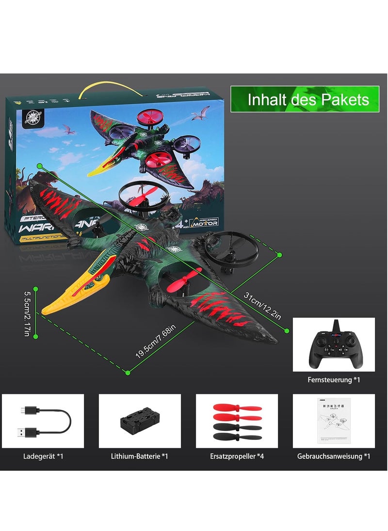 RC Aeroplane 2.4GHz Remote Controlled Aeroplane L0713 Quadcopter Floating Fighter Aircraft RC Aeroplane RTF for Beginners/Children/Adults, USB Charging, Green