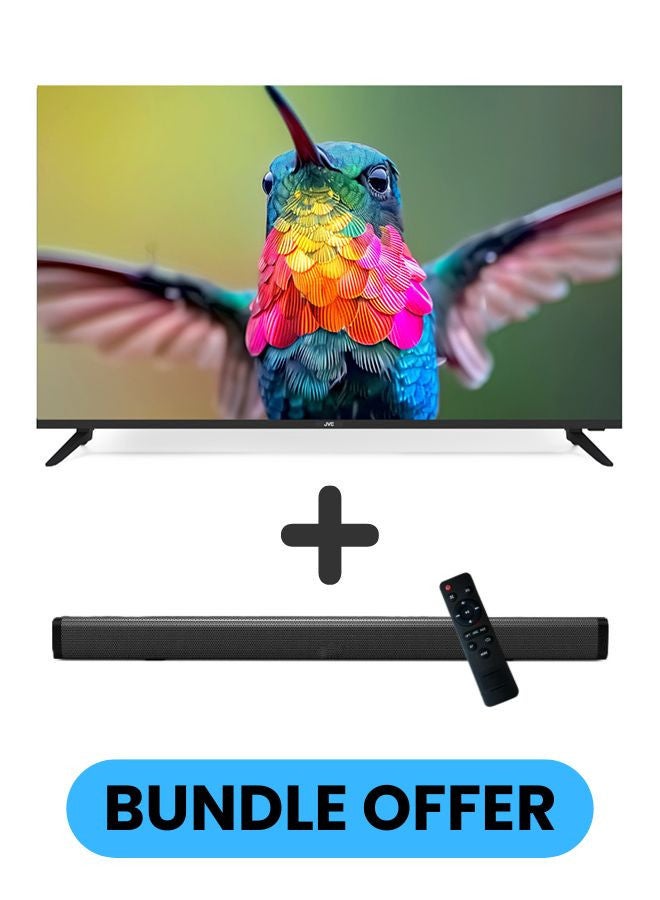 70-Inch 4K UHD LED Smart TV with HDR10, Android 13, 60Hz Refresh Rate, and 30W 2.0 Channel Soundbar with Bluetooth, HDMI ARC, USB, Optical Inputs LT-70N7105+SOUNDBAR Black