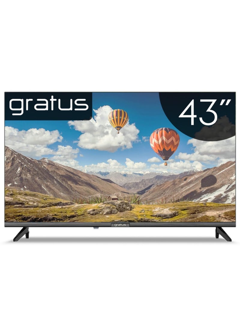 Gratus 43″ Full HD Edgeless Smart TV, 2G8GB SUPER MEMORIA Smart With T2 /S2 (receiver Inbuilt), Android 12, Color Box, YouTube, FaceBook, A+ Panel, Model- LT43Q24H