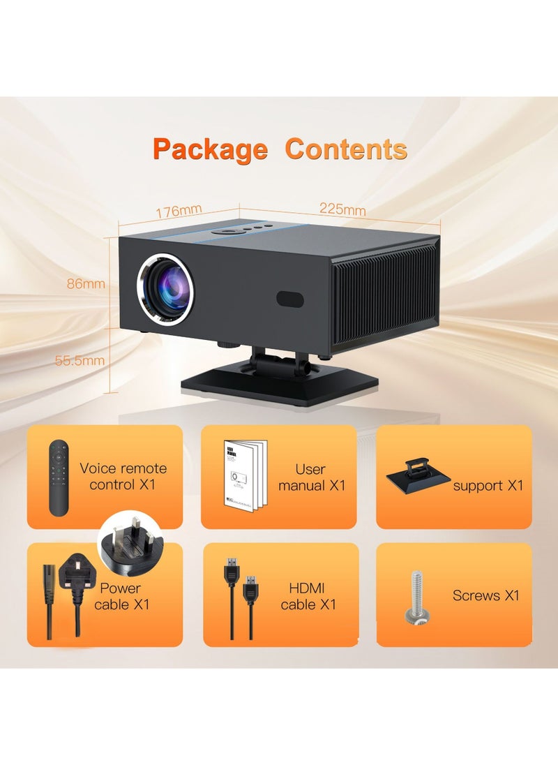 Classic Projector Multifunctional Projector X6 Full HD 1080P Auto Focus Auto Keystone Correction Intelligent Obstacle Avoidance Screen Automatic Alignment Multiple Compatible Interfaces Headset TV Box PC iPad Phone PS4 PS5 USB