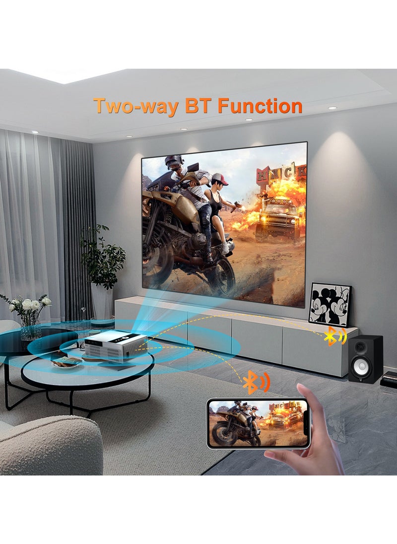 Classic Projector Multifunctional Projector X6 Full HD 1080P Auto Focus Auto Keystone Correction Intelligent Obstacle Avoidance Screen Automatic Alignment Multiple Compatible Interfaces Headset TV Box PC iPad Phone PS4 PS5 USB White