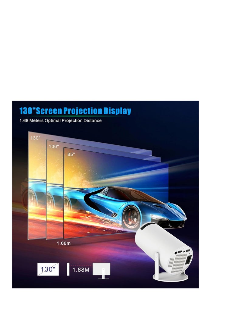 Mini Projector,HY300 Pro Smart Projector,4K Projector with Wifi 6 and Bluetooth 5,Portable Projector with Android 11, Automatic Keystone Correction,180 Degree,130 Inch Display