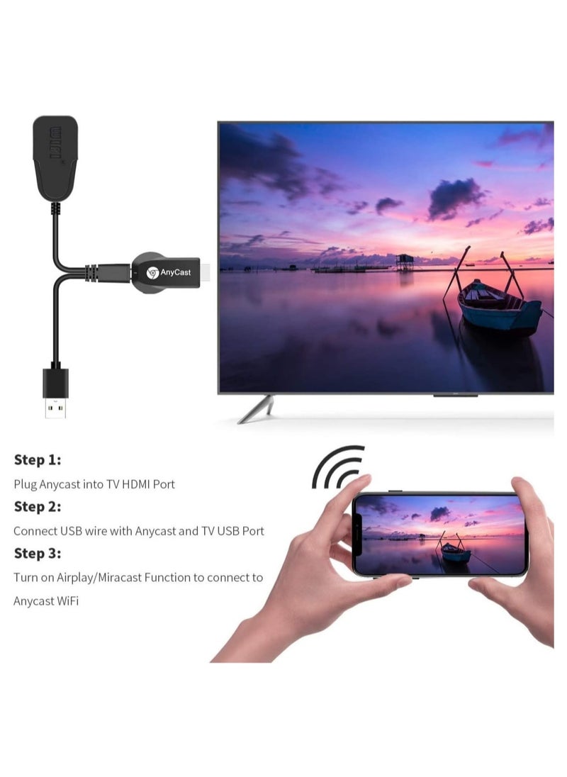Any Cast HDMI WiFi 1080P Mobile Screen Mirroring Receiver Dongle for TV & Projector – Supports Android, Mac, Windows for Seamless Screen Sharing and Streaming