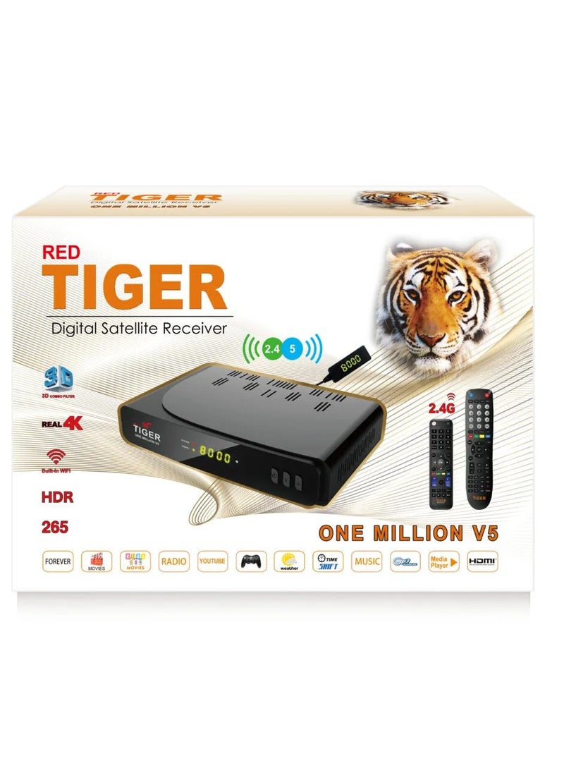 Tiger one Million V5 4k HDR H265 Digital Satellite Receiver