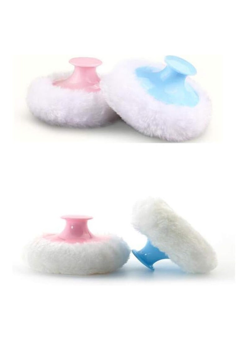 Powder Puff Baby Body Powder Puff With Handle 4Pcs