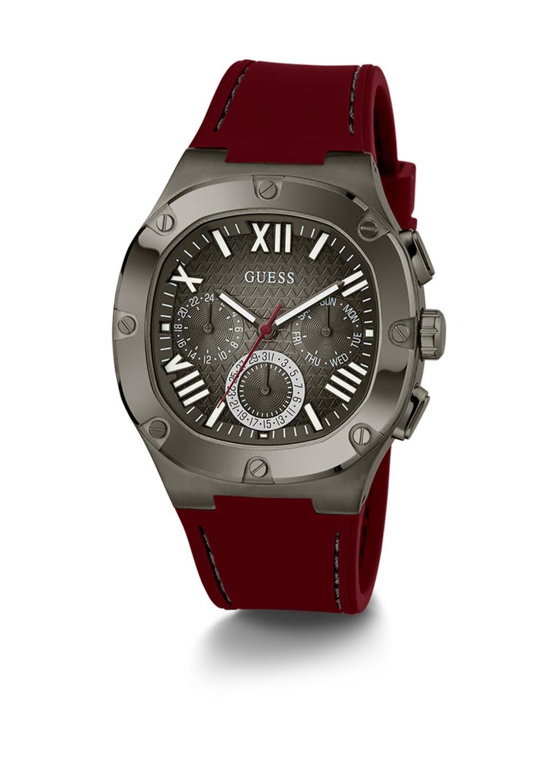 Headline Men’s Burgundy Grey Multi-function Silicone Strap Watch GW0571G4 - 42mm