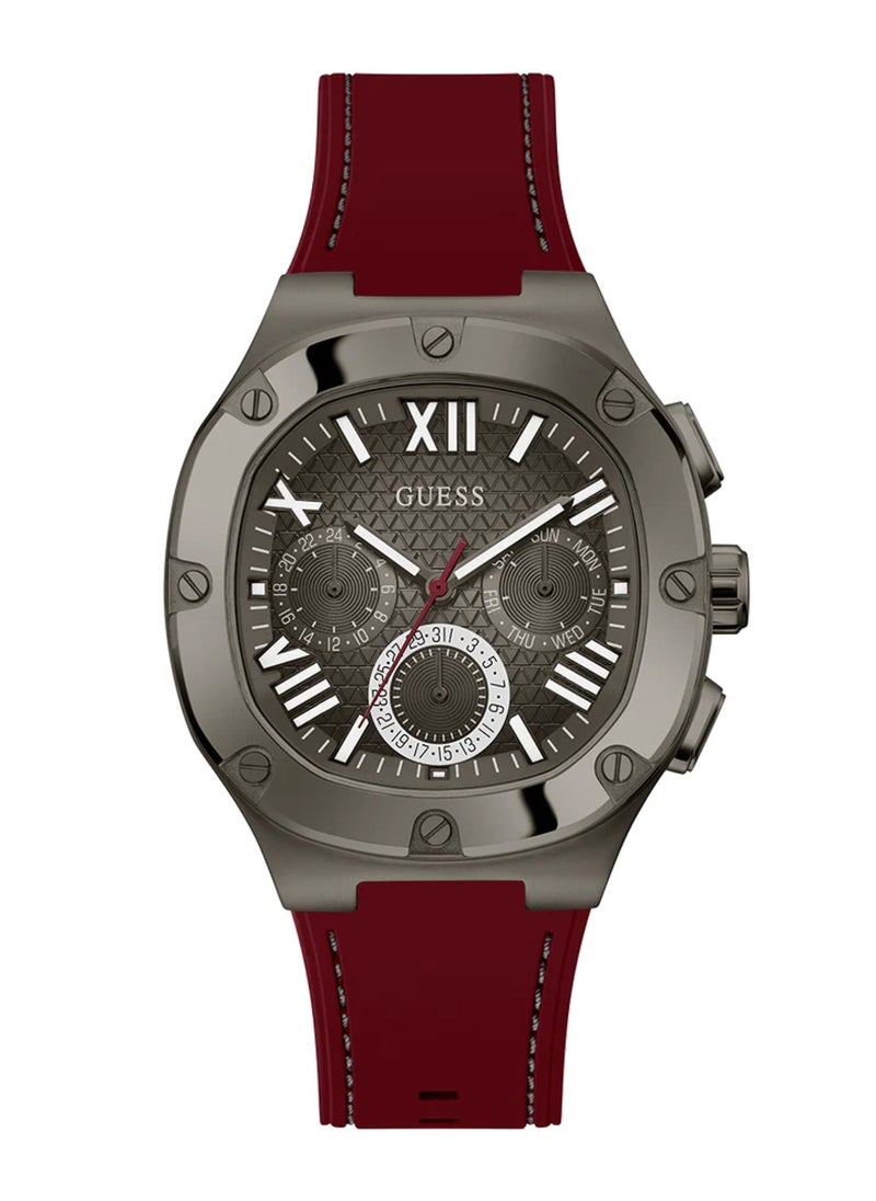 Headline Men’s Burgundy Grey Multi-function Silicone Strap Watch GW0571G4 - 42mm