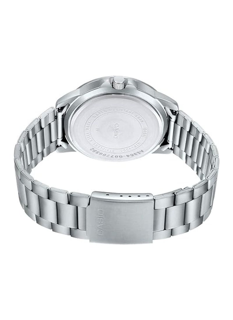 Men's Enticer Quartz Stainless Steel Analog Watch MTP-VD01D-2EVUDF - 45 mm - Silver