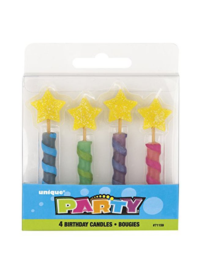 Star Birthday Candles, Assorted 4Ct