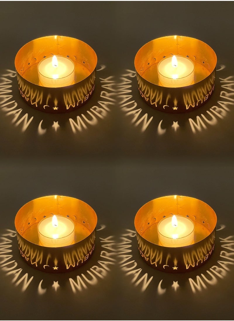 4 Pieces Projection Candle Holder Candle Holder Home Decoration Holiday Decoration Ramadan Mubarak