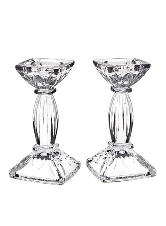 2-Piece Serenade Candlestick Set Clear