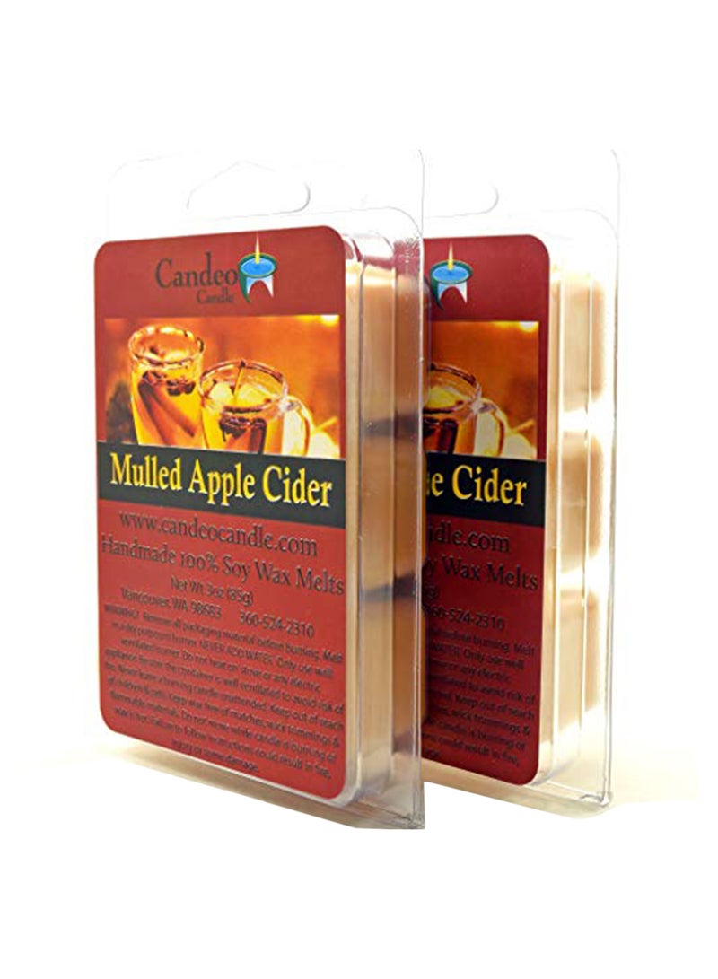 Pack Of 2 Super Scented Soy Wax - Mulled Apple Cider Light Brown 1x3x2inch