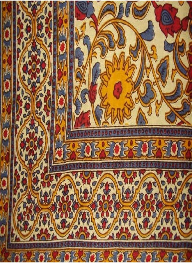 India Arts Sunflower Print Tapestry Cotton Bedspread 108