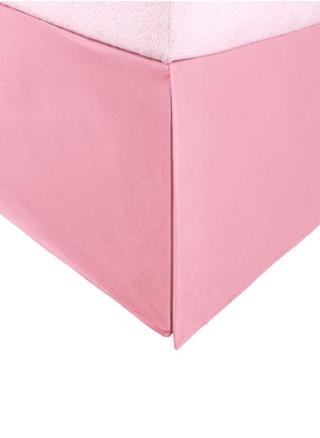 SUPERIOR 100% Brushed Microfiber Pleated Bed Skirt, King, Pink