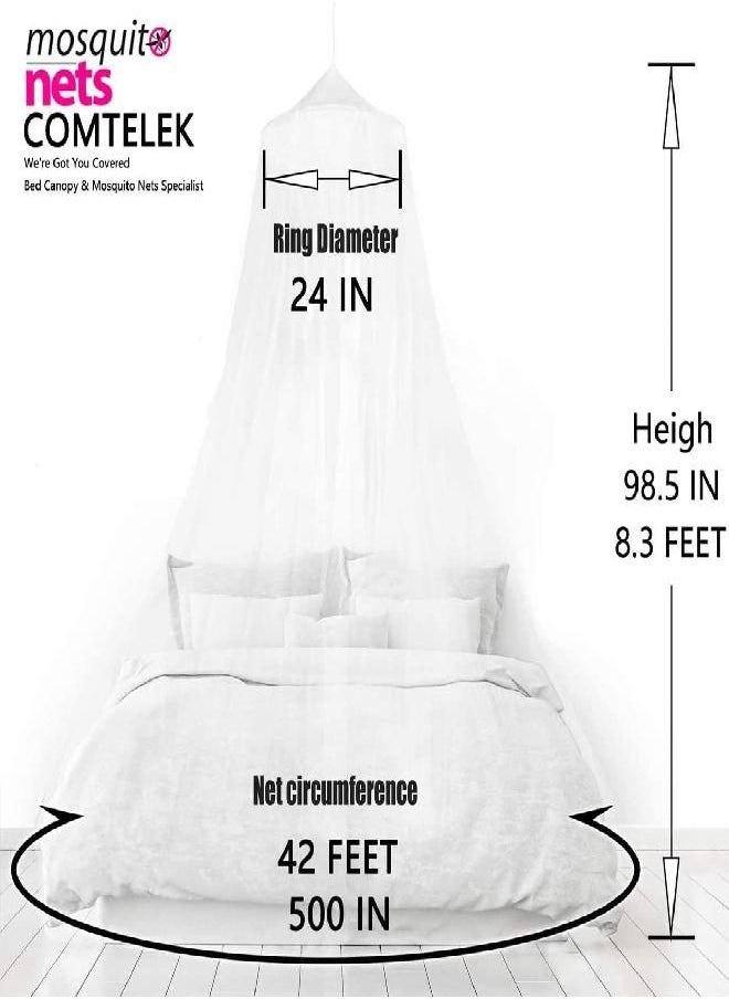 Mosquito Net Bed Canopy for Girls,King Canopy Bed Curtains Full Queen Size from Ceiling,Dome Mosquito Netting Bed Tent Twin Girls Princess Canopy Bed White Decor for Baby Crib,Kid Bed and Adult Beds