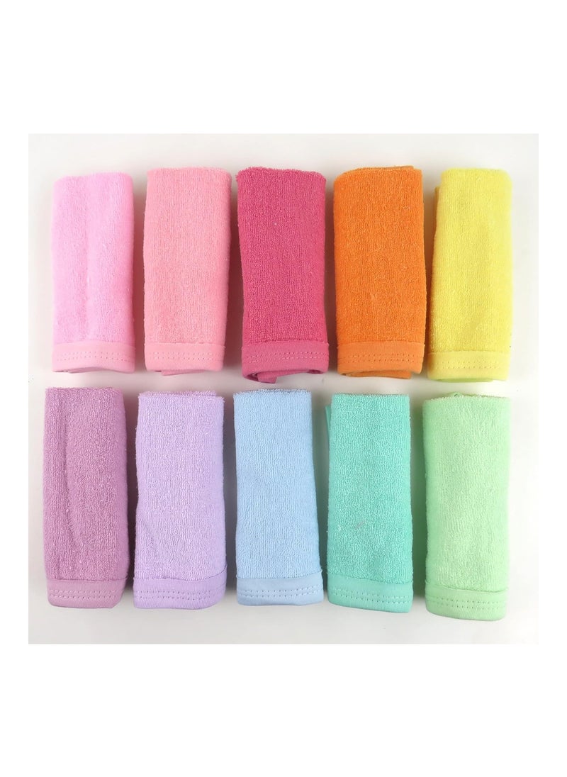 10 Pack Organic Cotton Baby Terry Wash Cloths Rainbow Pinks One Size