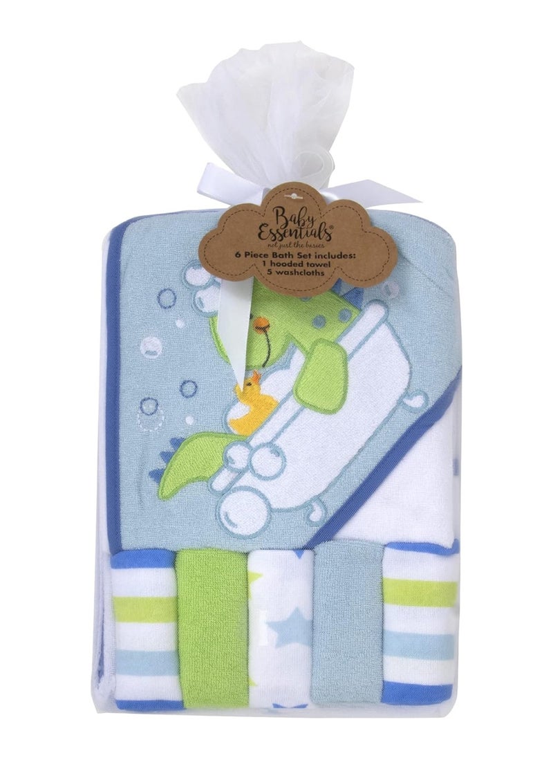 Baby Hooded Towel And Washcloth Set For Infants, Boys And Girls 6 -12 Months (Refreshed Rex)