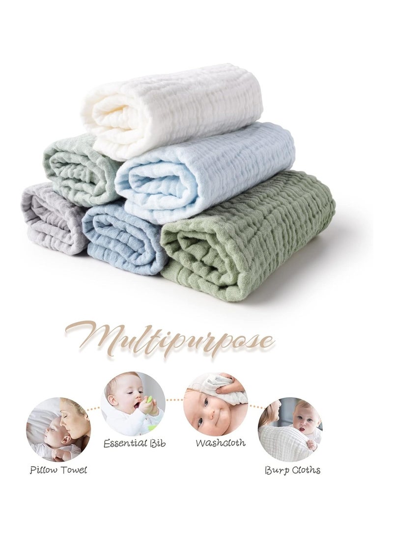 Pack Of 6 Baby Muslin Washcloths